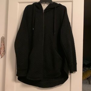 Athletic Works Black Quilted Hoodie-Size 2XL